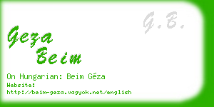 geza beim business card
